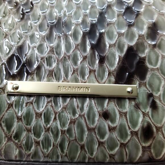 Brahmin Duxbury Stone Carlisle Python Embossed Satchel Bag - Picture 4 of 16